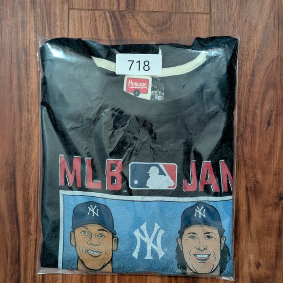 Homage T-Shirt Graphic Tee Mens Large Black Baseball MLB Jam Judge Cole Crewneck - Picture 10 of 10